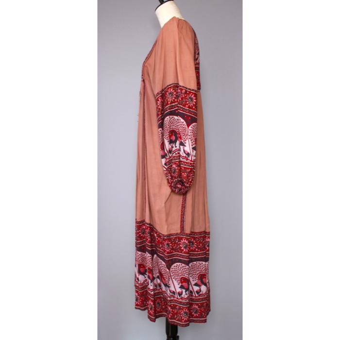 希少　60's 70's ヴィンテージ　インド製ワンピース　インド綿ワンピース 希少 60's 70's ヴィンテージ インド製ワンピース インド綿ワンピース